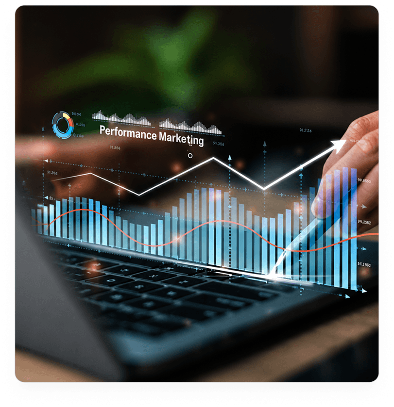 Performance marketing analytics on a laptop